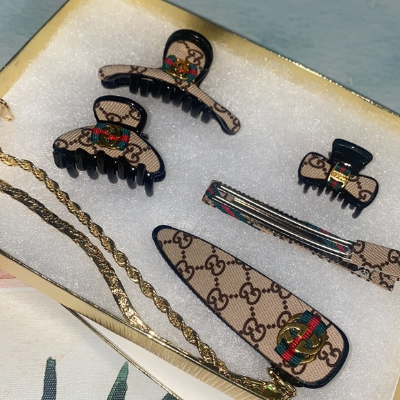 7pc Hair Accessories & Bracelet Set - Picture 7 of 7